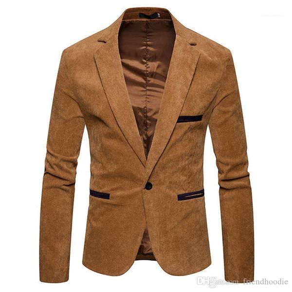 

mens suits jacket spring male apparel v neck long sleeve mens corduroy blazer fashion single button solid color, White;black