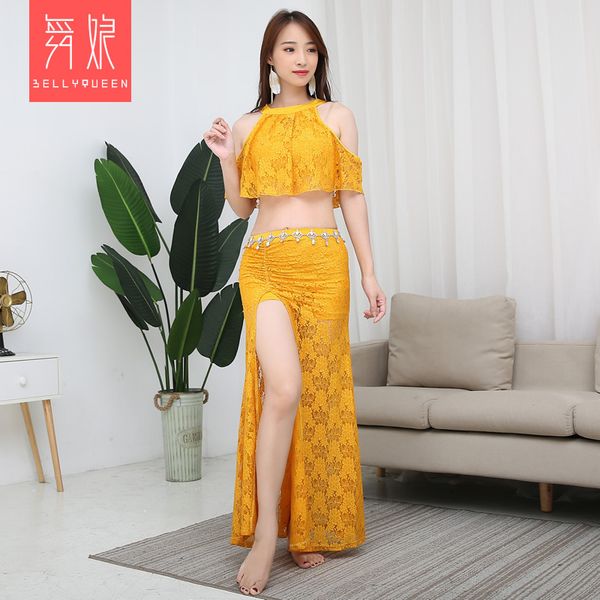 

восточные танцы костюм женщин женский тренинг костюмы практики танцульки живота шнурка юбка выделена наборы высокого щелевая skirt5526, Black;red