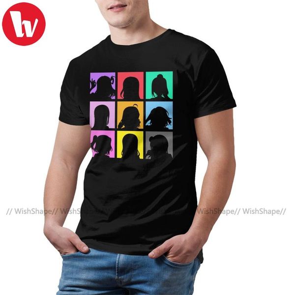 

love live саншайн футболка aqours портреты футболка высокий 100 процентов хлопка майка крупногабаритные tshirt, White;black