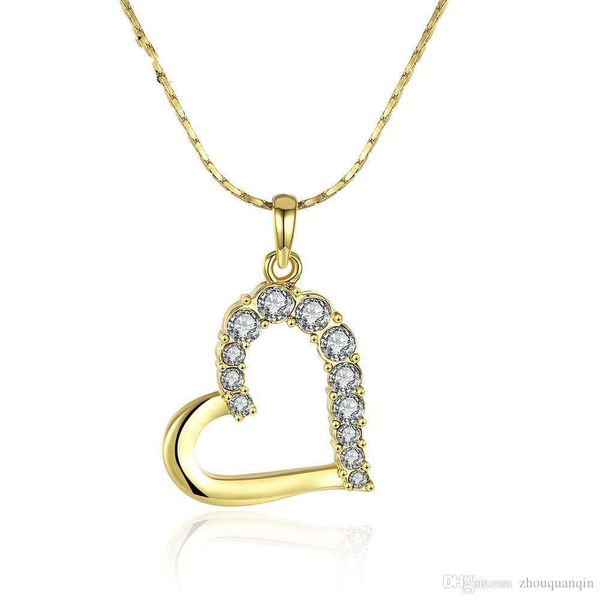 

2020 zircon heart necklace valentine's gift women's pendant necklace, Silver