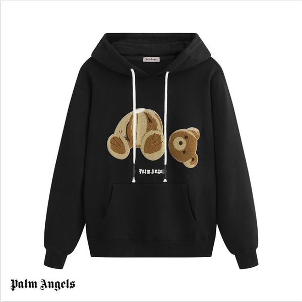

palm angels mens hoodies bear autumn brand designer hoodie for men sweatshirt luxury women mens hoodies clothing wholesale, Black