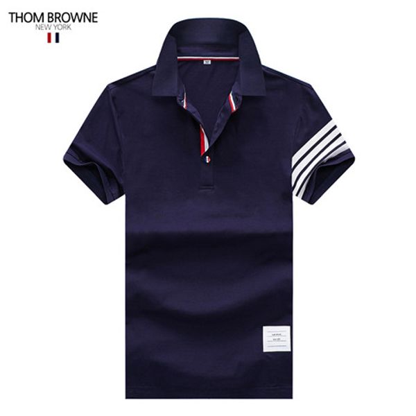 

summer fashion designer thom polo #001 europe paris off luxury mens women cotton white browne lapel t-shirt tb tees clothing