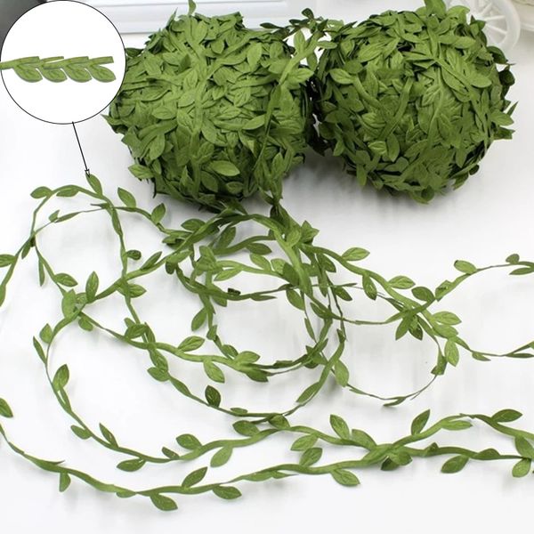 

20m/80m diy decoration artificial vines hanging plants silk garlands foliage rattan green leaves ribbon wreath accessory wedding
