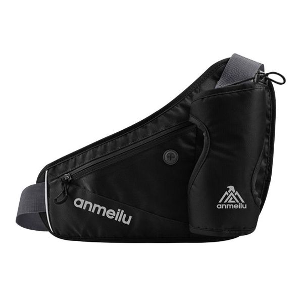 

pocket zipper hiking waist bag cycling adjustable buckle jogging water bottle holder outdoor sports with reflective strip