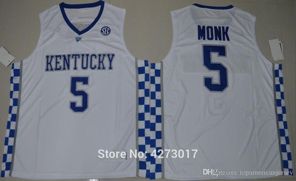 

mens college basketball jerseys kentucky wildcats 5 malik monk jersey blue white stitched sports uniforms ncaa, Black;blue
