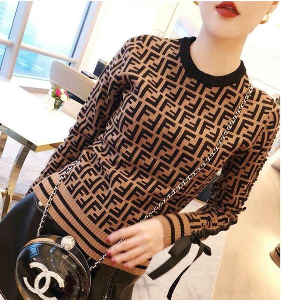 

19 woman weater new pattern f letter long leeve knitting unlined upper garment jacket kirt vent fa hion women 039 knitwear, White;black