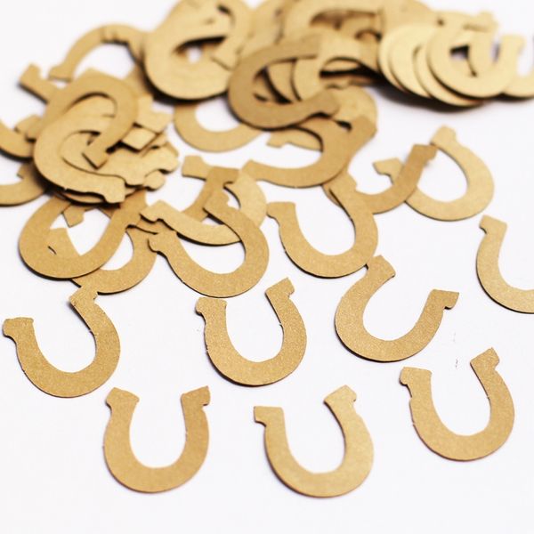 

western rodeo horseshoes confetti, cowboy die cuts, cowgirl,birthday party table decor, scrapbook confetti, other event party supplies