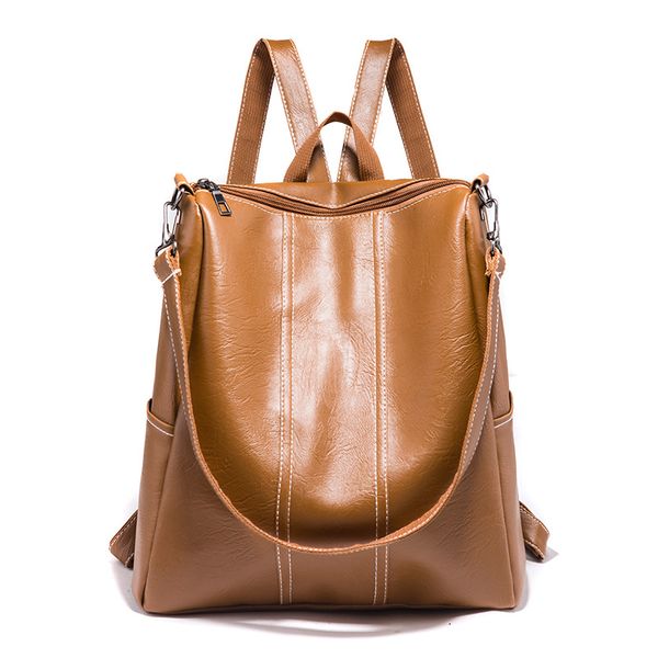 

11l leather backpack women 2020 school travel backpack woman fashion backpacks casual bagpack back pack brown black 30*32*12cm