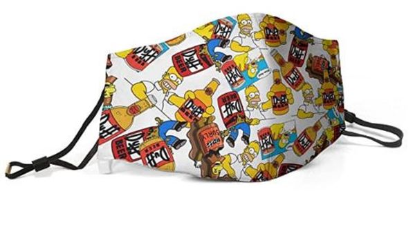 

женщины мужчина маска респиратора муфельного duff beer консервированные simpson белого напечатанных с регулируемым ушным крючком маской, Silver