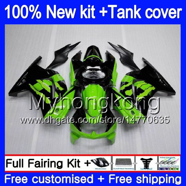 

+tank for kawasaki ex-250 zx250r 2008 2009 2010 2011 2012 201my.40 ex250 zx 250r ex 250 zx-250r ex250r 08 09 10 11 12 green black fairing
