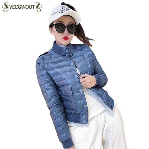 

короткий пуховик женщин корейской моды 2018 новые зимние женщины ветровки тонкий теплый пальто повседневный wild stand collar верхняя одежда, Black