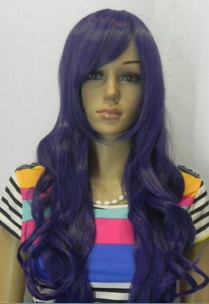 Parrucca vendita calda di trasporto libero moda parrucche lunghe anime viola parrucche cosplay capelli delle donne