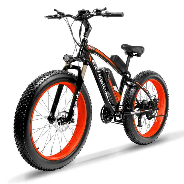 

Cyru her xf660 1000w full u pen ion e bike fat tire 21 peed mechanical di c brake electric bicyle, Silver;blue