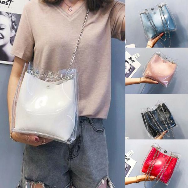 

женская пвх прозрачный jelly дамы плеча сумку кошелек сумка crossbody сумки