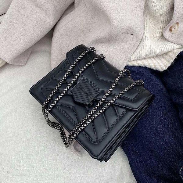 

small solid color pu leather crossbody female handbags bags for women 2020 simple chain messenger shoulder bag