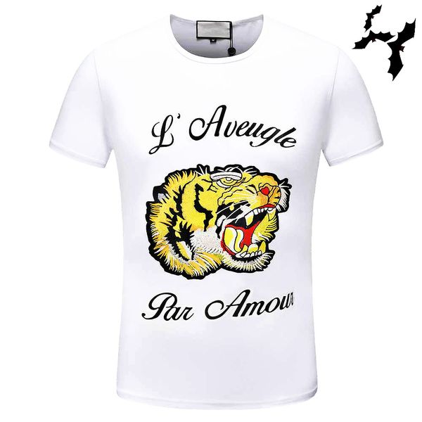 

мода мужская тигр tee дизайнер футболки бренд tiger head футболки дышащий с коротким рукавом роскошная мода tee для мужчин топы 2 цвет, White;black
