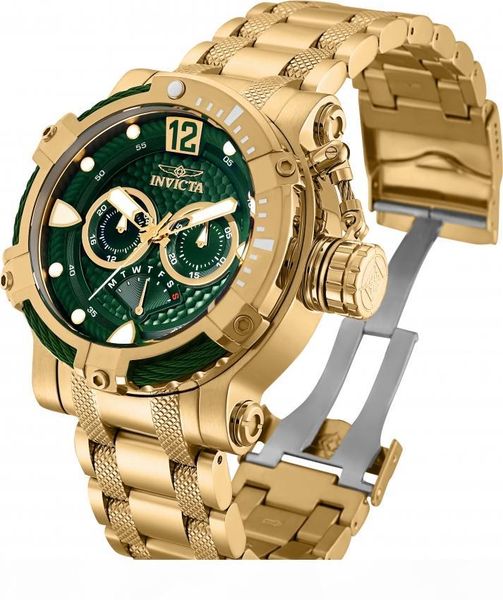 

invicta watch bolt men 52mm stainless steel model 29832 - men's watches japan quartz green face for dropshipping, Slivery;brown