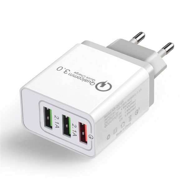 

cwxuan 18w 3 usb ports qc 3.0 power eu plug quick adapter charger
