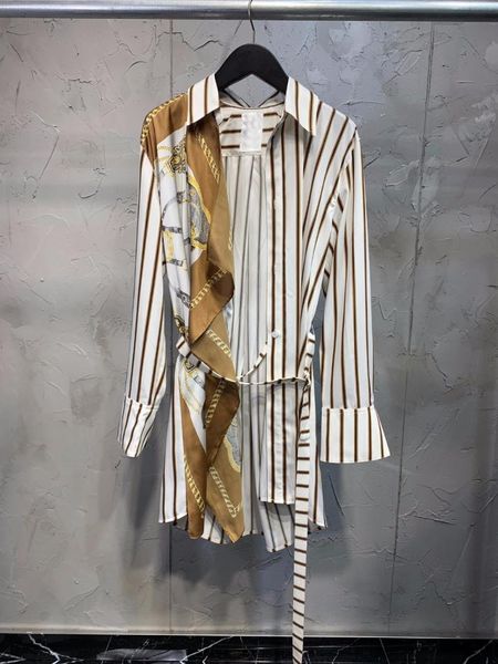 

2019ss fashion shirt women striped patchwork long casual shirt 2 color ddxgz2 2.16, White