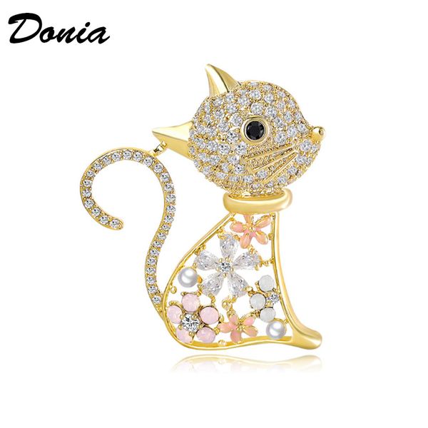 

donia jewelry european and american popular mouse brooch copper micro inlaid zircon brooch gift brooch christmas coat scarf accessories, Gray