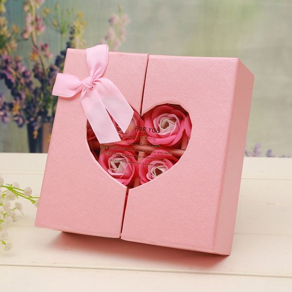 

bath body soap gift for valentine's day/16pcs scented rose flower petal bouquet gift box wedding party favor