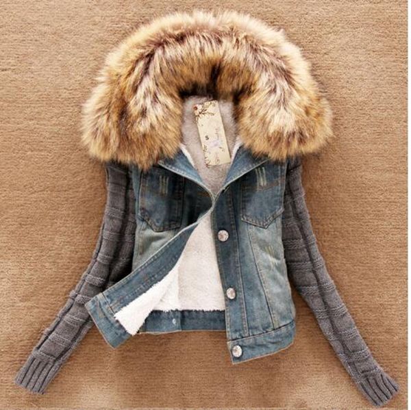 

woman spring and autumn han edition high-quality goods vogue special price tide new fund joker collars jeans coat of collage mao / 567 s-5xl, Black;brown