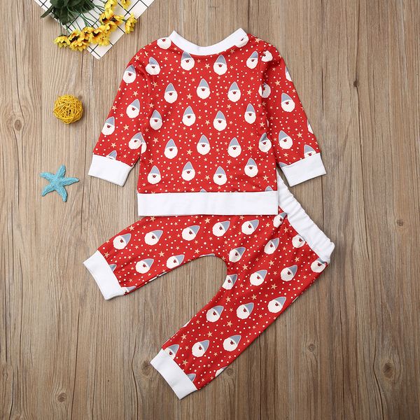 

Pudcoco Toddler Baby Boy Girl Clothes Christmas Print Long Sleeve T-Shirt Tops Long Pants 2Pcs Outfits Christmas Cotton Clothes