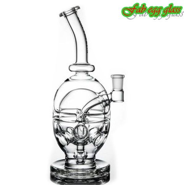 2020 Fab Egg Glasbongs Skull Bong Faberge Egg Rauchen Wasserpfeife Glas Dab zwei Funktionen Trockenkopf Bohrinsel Vergaserkappe 14,4 mm Gelenk