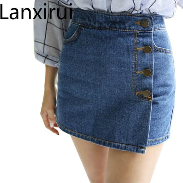 

new summer jean skirt women denim skirt single -breasted short denim fast shipping, Black