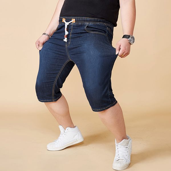 

40 42 44 46 48 big size men summer casual denim shorts fashion classic style stretch thin section short jeans, White;black