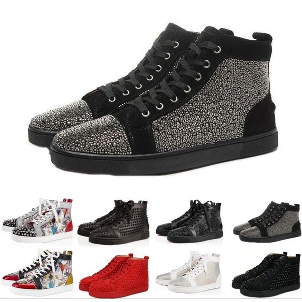 

2019 ACE Red Bottom Luxury Designer Brand Studded Spikes Flats casual shoes Shoes For Men and Women Party Lovers Genuine Leather Sneakers