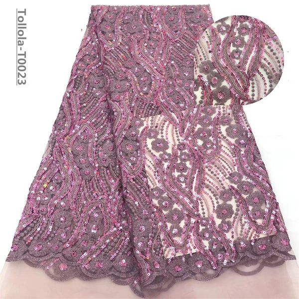 

purple sequins lace fabrics wholesale price africantulle mesh net lace fabric for wedding evening, Black;white