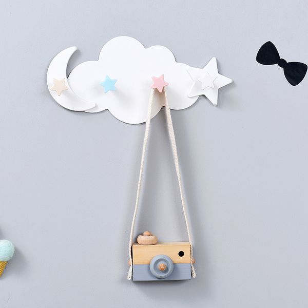

xunzhe 1pcs 29 * 14см creative cloud no trace сильный клей 4 hook стена двери вешалками крюк стене ванной роу