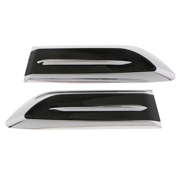 

2pc universal car 3d shark gills side air vent flow decal sticker set
