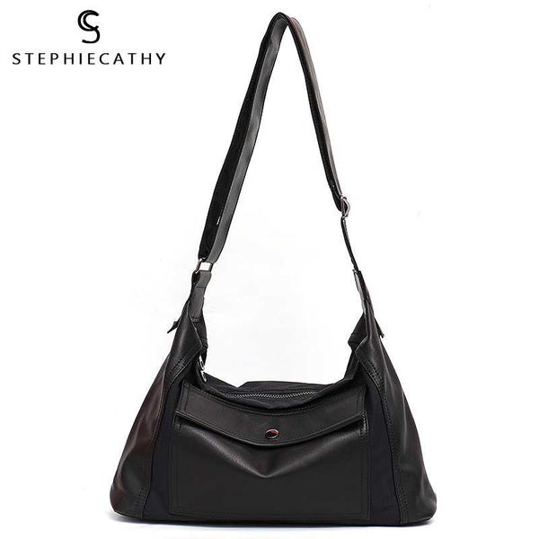 

sc genuine leather women messenger bags fashion style nylon patchwork handbag ladies large casual shoulder bags female crossbody
