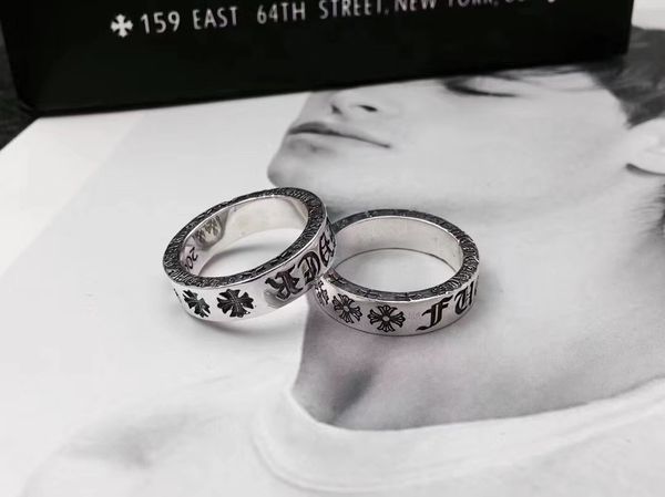 

2020 special design high-end vintage ring classic letter ring s925 sterling silver ring hip-hop fashion jewelry supply