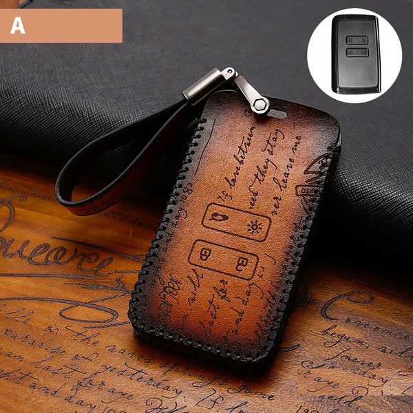 

genuine leather car key case cover for koleos kadjar 2016 2017 for samsung qm5 4 button card smart key case cover