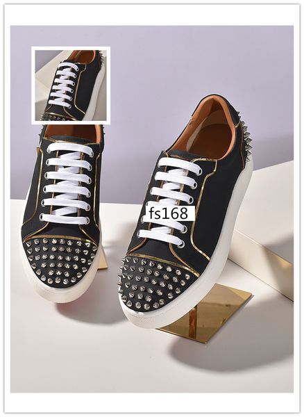 

latest new 2019 red bottom spike sock sneakers, red sole flats with krystal spikes, 30mm black & white donna flats for women & men size 36