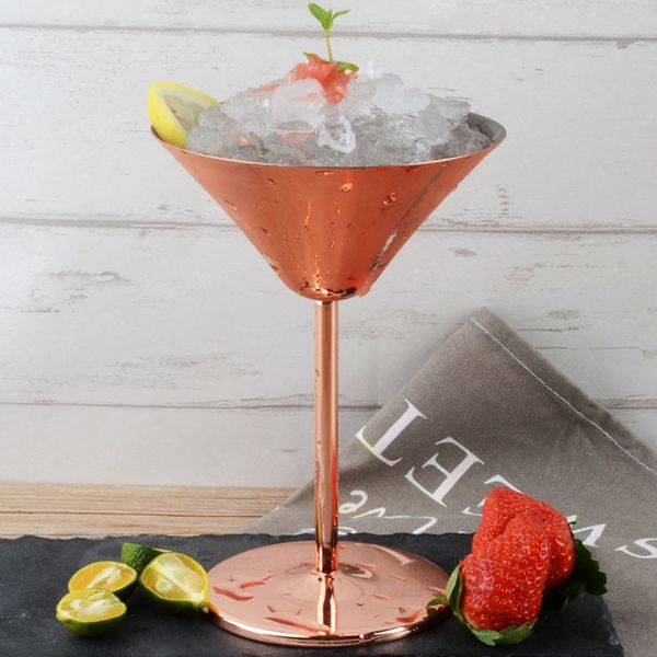 

martini cup 200ml stainless steel copper plated wine glasses cocktail champagne glass wedding l party bar wedding drinkware