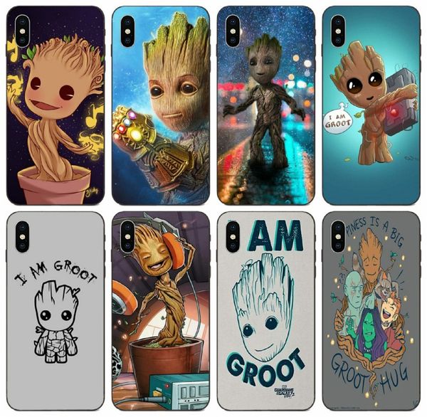 

tongtrade] i am groot case for iphone 8 7 6s 5s plus x xs 11 pro max samsung a10 a10e a10s s10 s9 honor v8 v10 lg q6 q7 q8 anti slip case