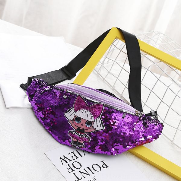

tong bao tong bao satchel children's 2019 new children's sequins running doll cartoon shoulder messenger bag change chest bag