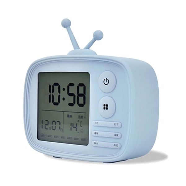 

creative tv shape usb alarm clock led display desk snooze wake up
