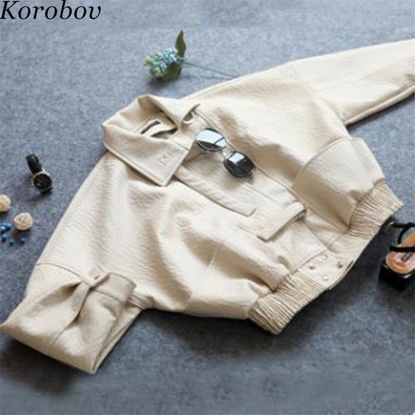 

коробова 2019 корейских женщин пиджак отложным коллора карманы короткие pu пальто покроя шнуровкой уличная пиджаки рубашка 76695, Black;brown
