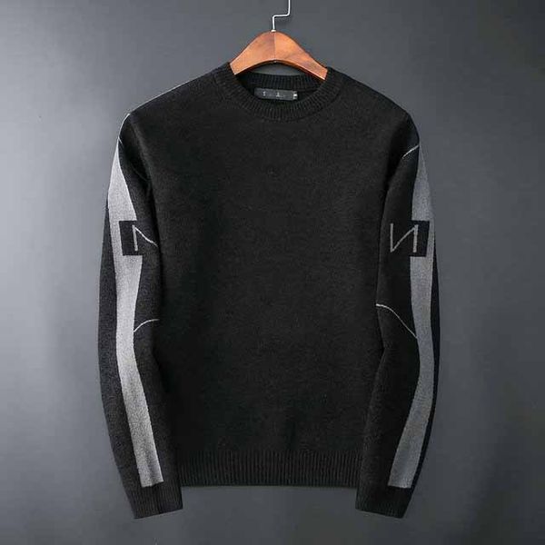 

с логотипом дизайнера мужской свитер бренд высокого пара новый классический свитер прибытия вышивка mprint свитер сращивания мыть бизнес-сви, White;black