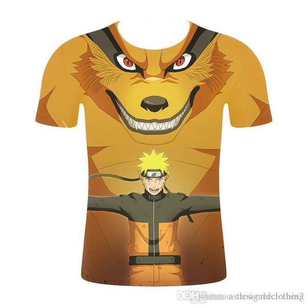 

naruto 3d цифровой печати mens tshirts с коротким рукавом шеи экипажа пары tops дизайнер мужской casual tees, White;black