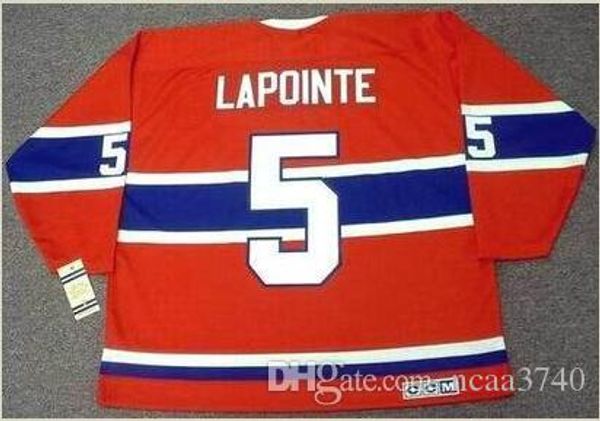 

custom men youth women vintage #5 guy lapointe montreal canadiens 1971.1978 ccm hockey jersey size s-5xl or custom any name or number, Black