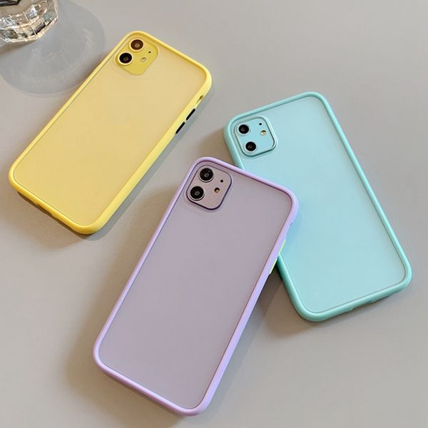 

tpu pc two in one frosted cover colorful frame for iphone 11 11pro max iphone xr