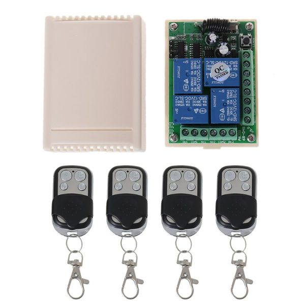 

1set dc12v 4 channel relay receiver module 433mhz smart wireless remote control