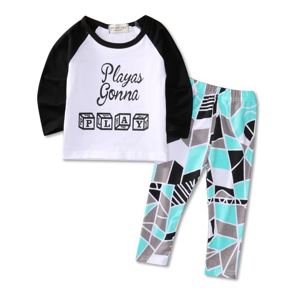 

наряды 2шт набор для новорожденных малышей младенческой дети мальчик одежды футболка топы+брюки наряды комплект, White