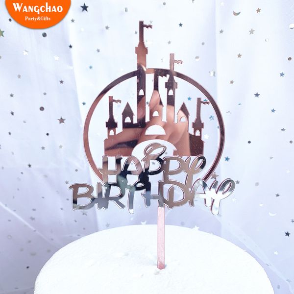 

dreaming castle acrylic happy birthday cake er prince princess theme cake decoration party supplies baby shower